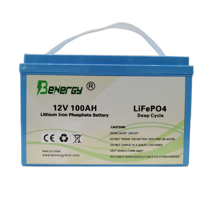 Lifepo4 بطارية شمسية 12 فولت بطارية ليثيوم قابلة لإعادة الشحن 12 فولت 100 أمبير